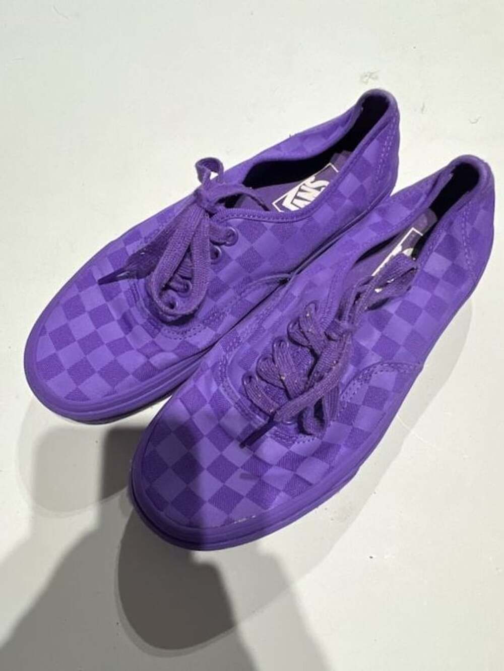 Vans Authentic Checkerboard Size 8.0 Purple Skate Shoes